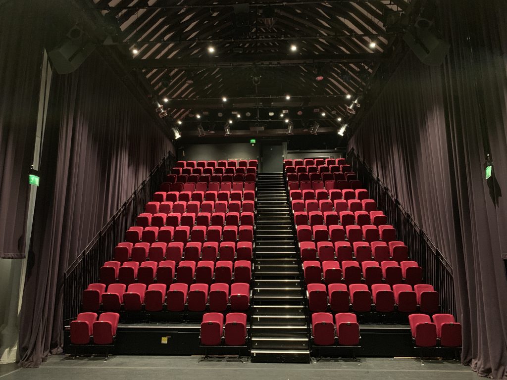 The auditorium of Salisbury Arts Centre featuring the theatre lighting upgrade