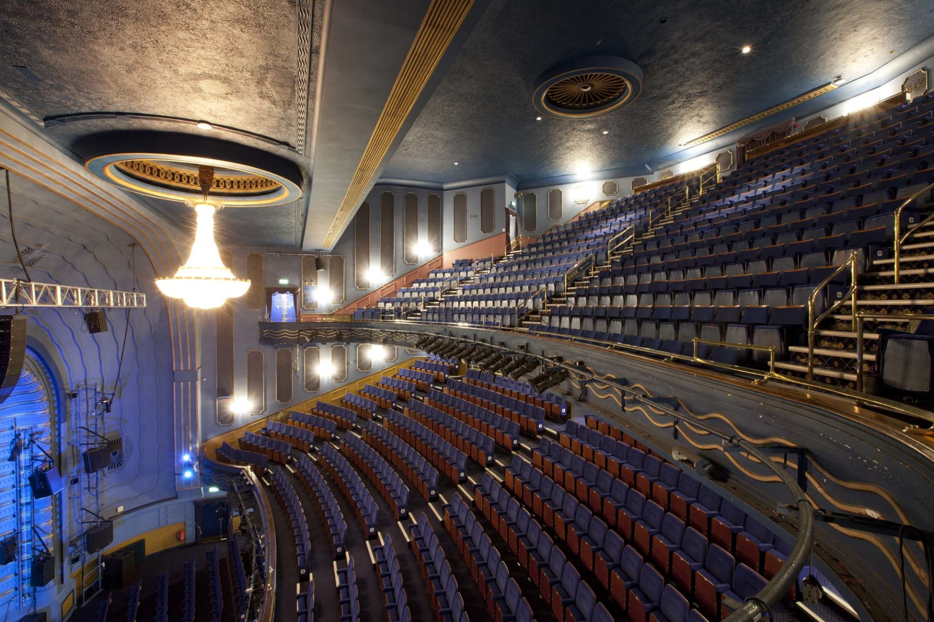 Auditorium of Birmingham Alexandra Theatre following LED house light upgrade